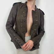 Bebe Military Style Leather Jacket (M)