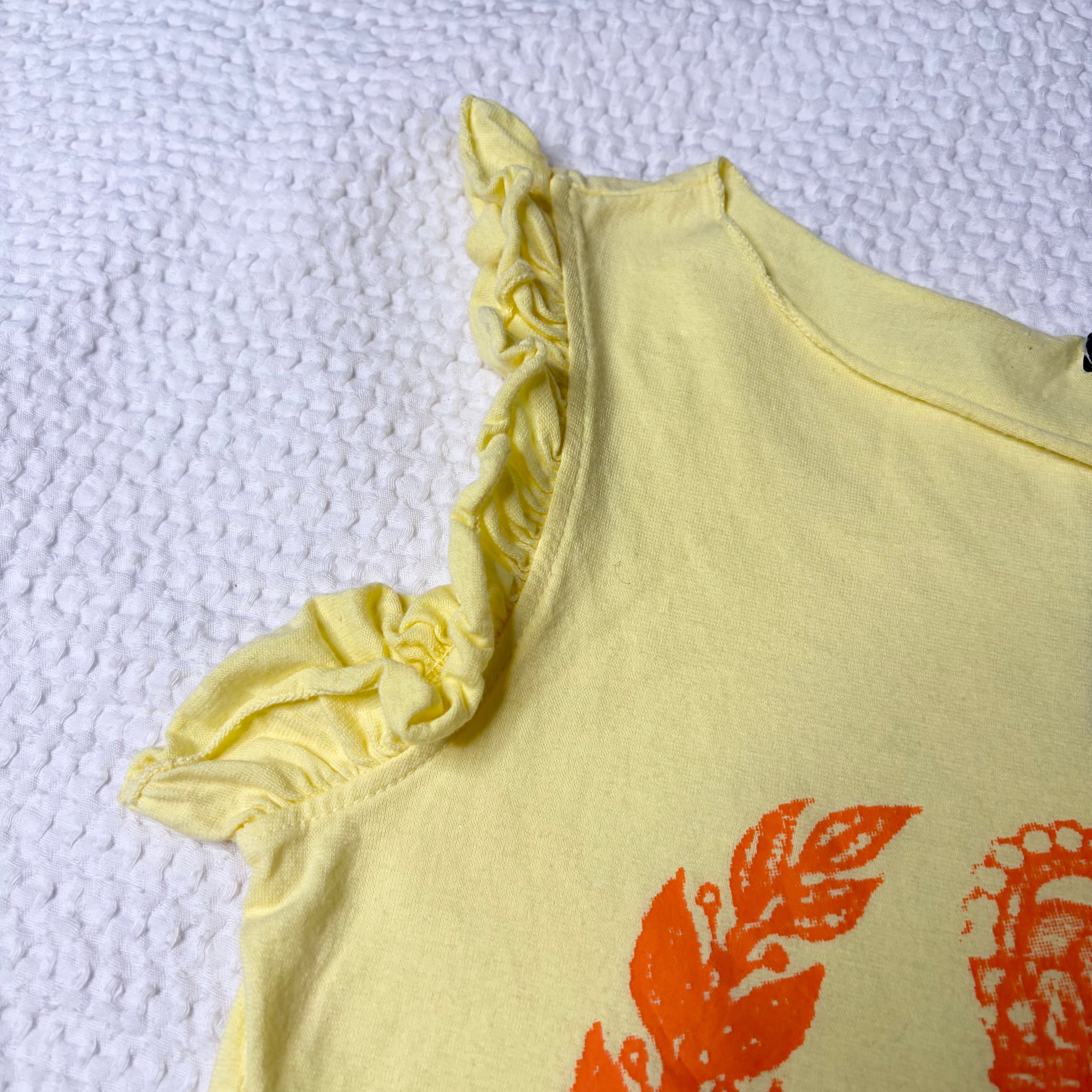 J-Fashion Graphic Ruffle Trim Tank (S)