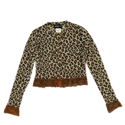 Morgan de Toi Leopard & Lace Mesh Cardigan (XS/S)