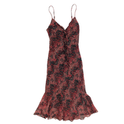 Betsey Johnson Vintage Silk Snakeskin Midi Dress (XS/S)