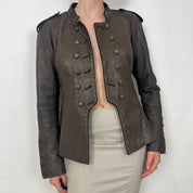 Bebe Military Style Leather Jacket (M)