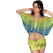 BCBGMAXAZRIA FUNky Mesh Top (XS)