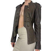 Bebe Military Style Leather Jacket (M)