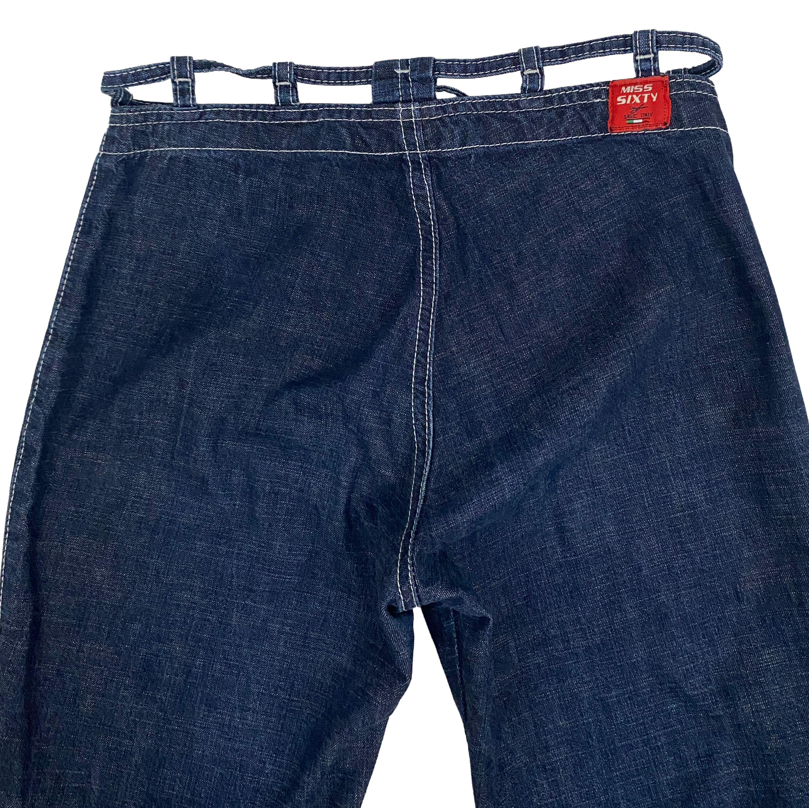 Miss Sixty 2000s Cut Out Waist Flare Jeans (XS/S)