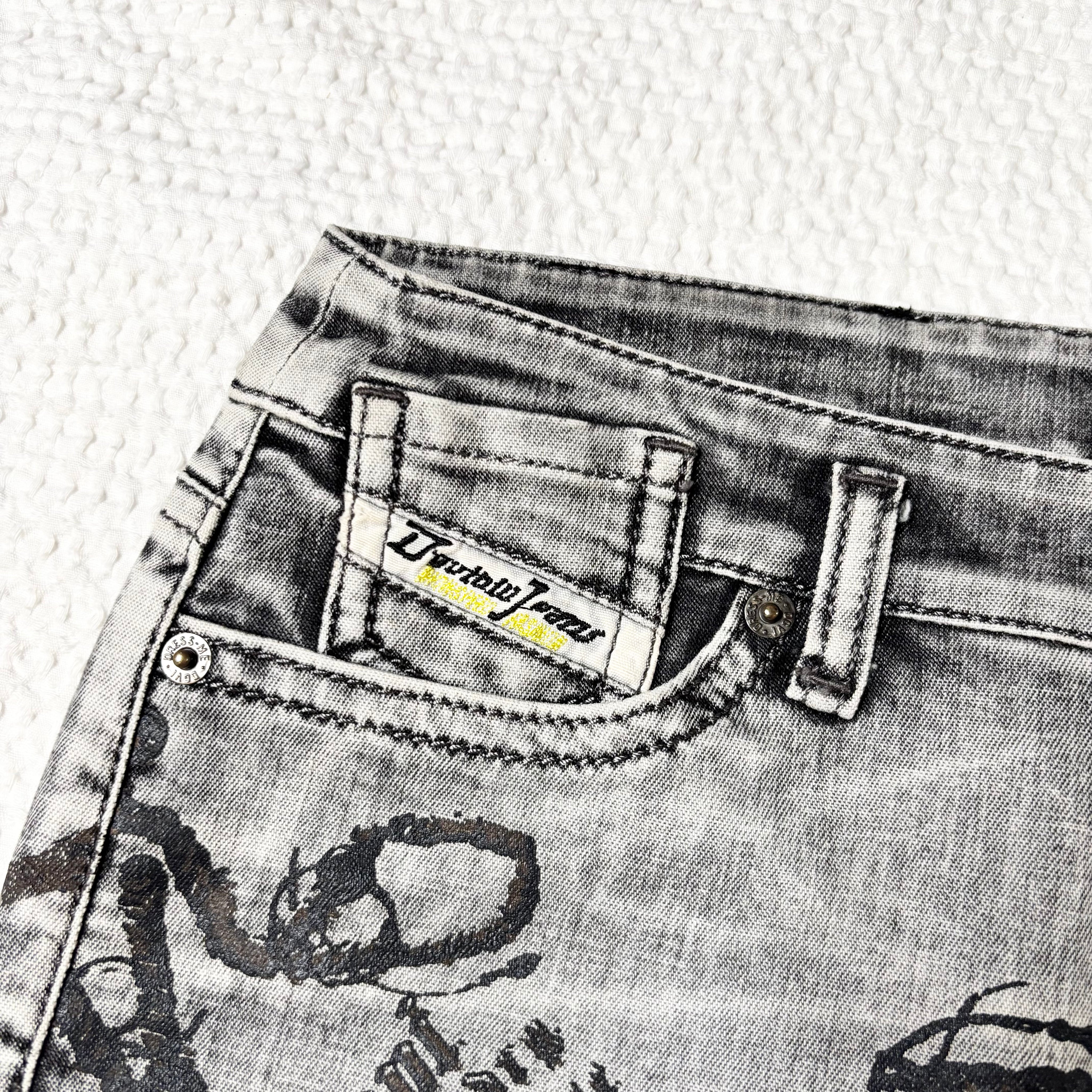 DGVI Euro Graphic Denim Mini Skirt (S)