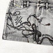 DGVI Euro Graphic Denim Mini Skirt (S)