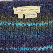 Teal Striped Wrap Sweater (L)