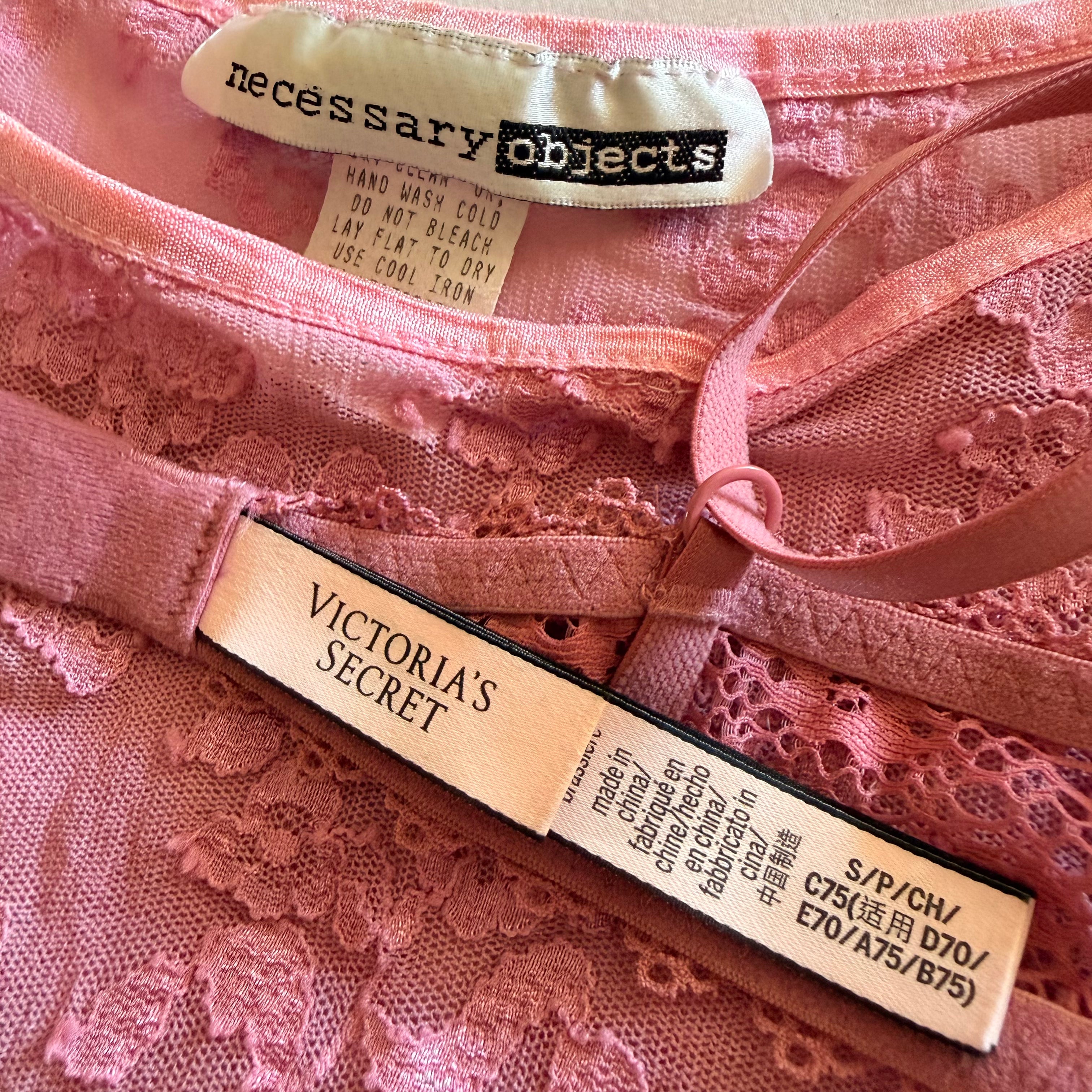 Sheer Rosy Pink Top + Bralette Set (S)