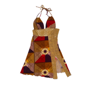 Early 2000's Boho Halter Dress (S/M)