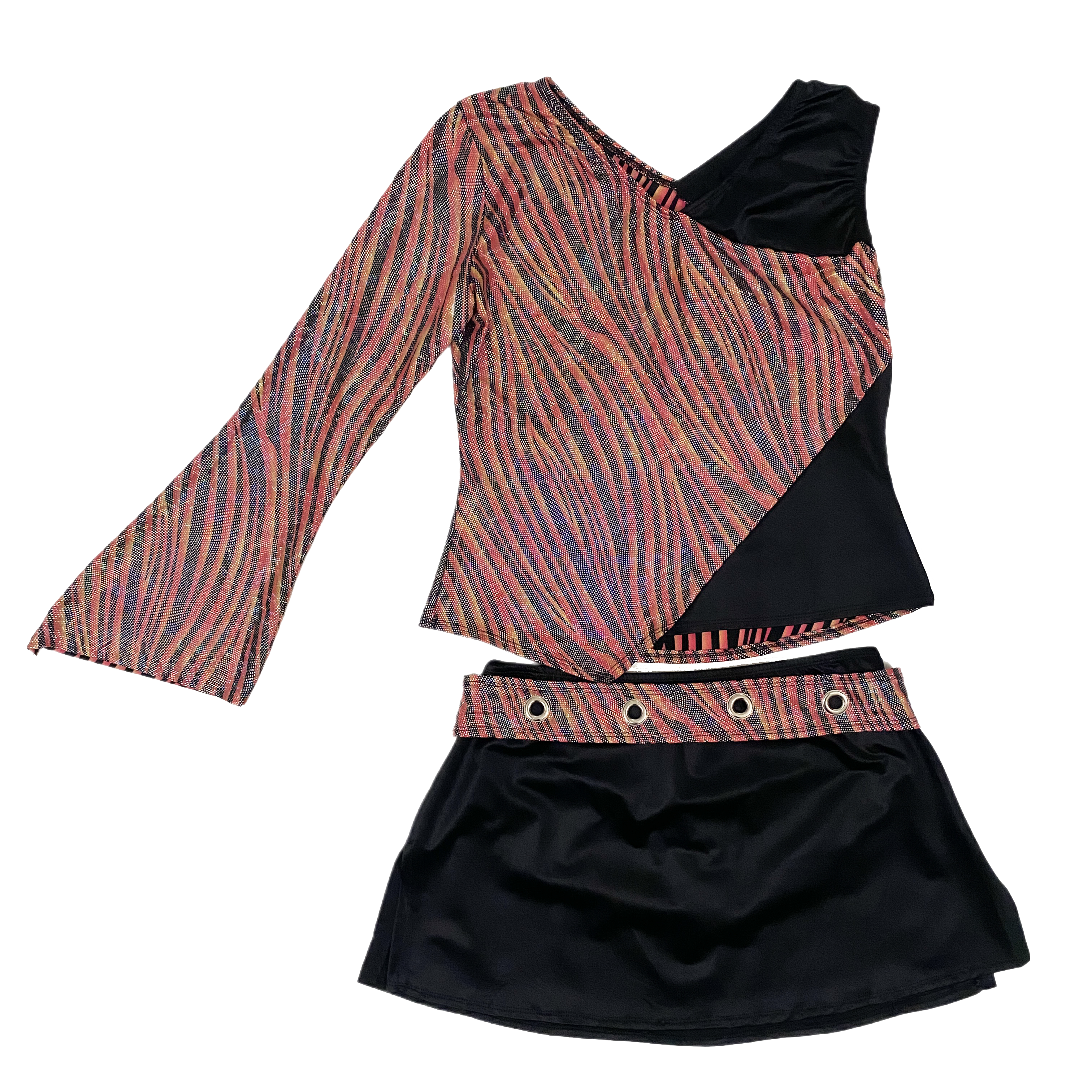 Two Piece Shimmer Rave Set (M)