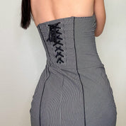 Guess Y2K Pin Stripe Bustier Mini Dress (S)