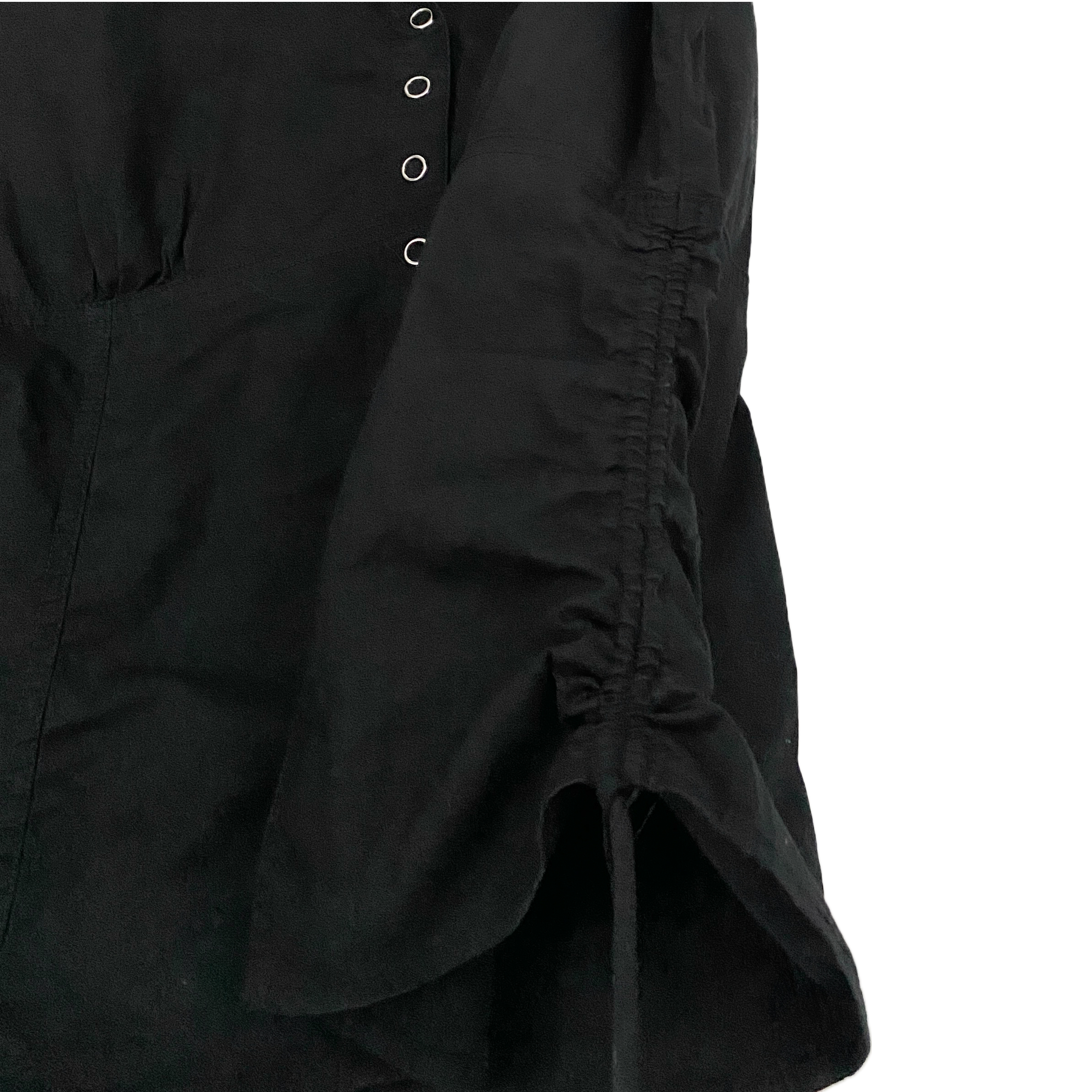 Black Sleeveless Collared Cinch Top (L)
