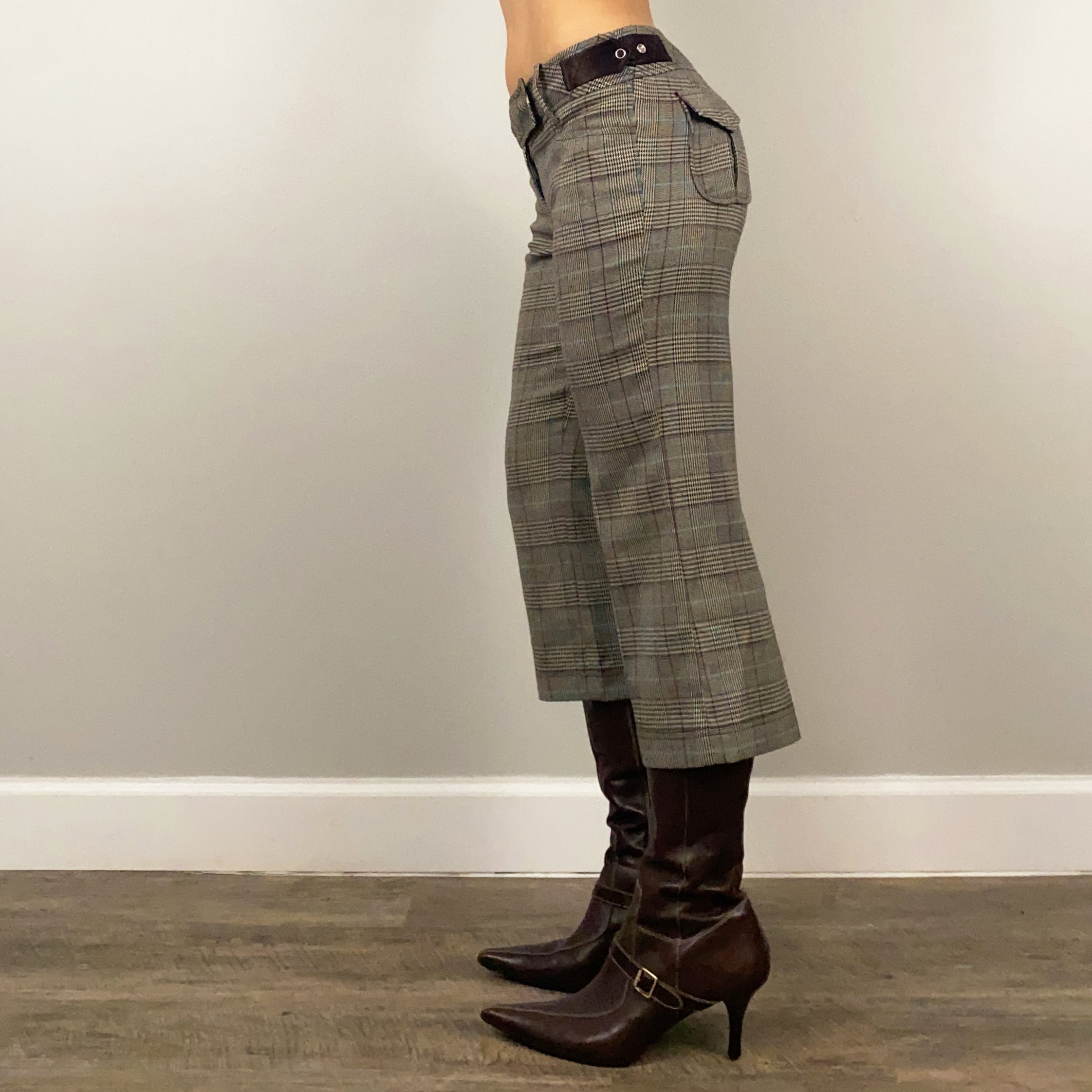 Guess Plaid Trouser Capris (S)