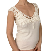 Knit & Crochet Pearl Top (M)