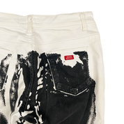 Miss Sixty 2000s Graffiti & Face Print Flare Jeans (S)