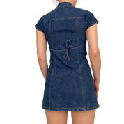 Embellished Micro Mini Denim Dress (XS)