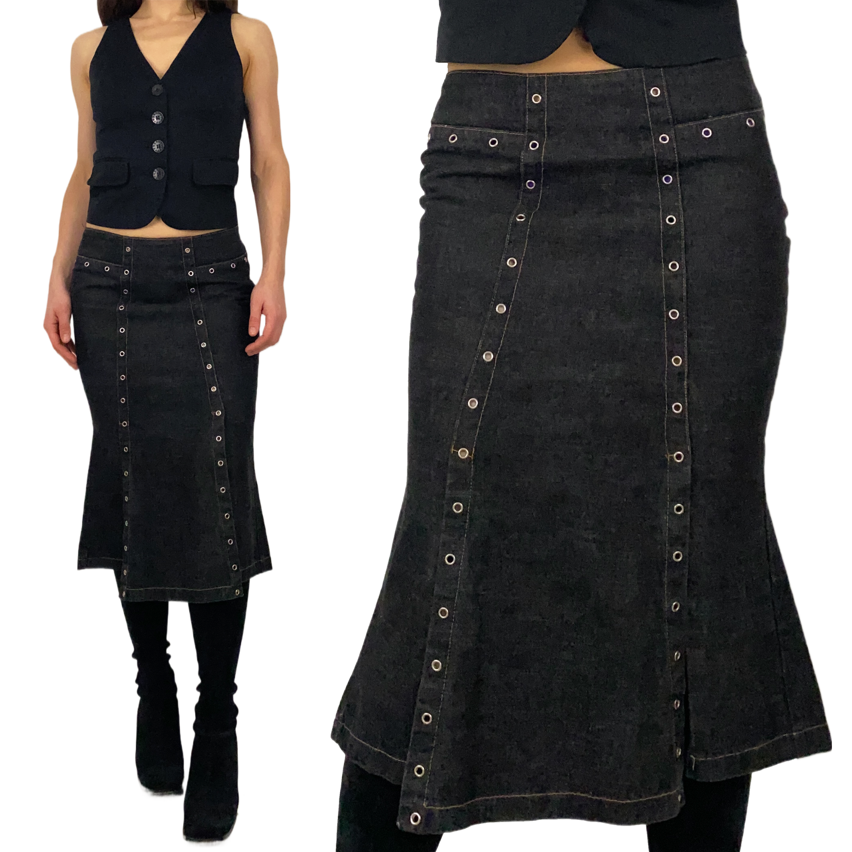 Italian Denim Trumpet Skirt (XS)