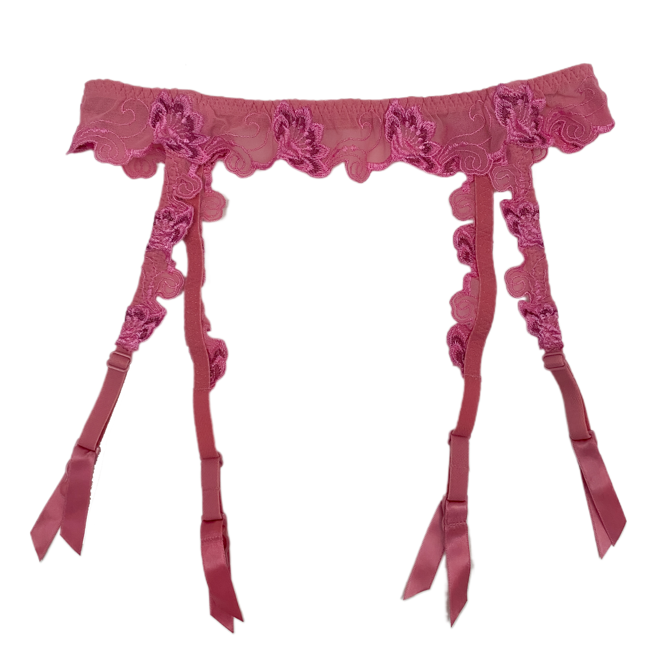 2000s Mauve Embroidered Garter Belt (S)