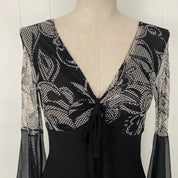 2000s Whimsy Mesh Flowy Long Sleeve Top (S)