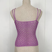 Vintage Lilac Purple Sequin Crochet Top (XS)