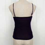 Vintage Purple Butterfly Embellished Mesh Tank Top (S)