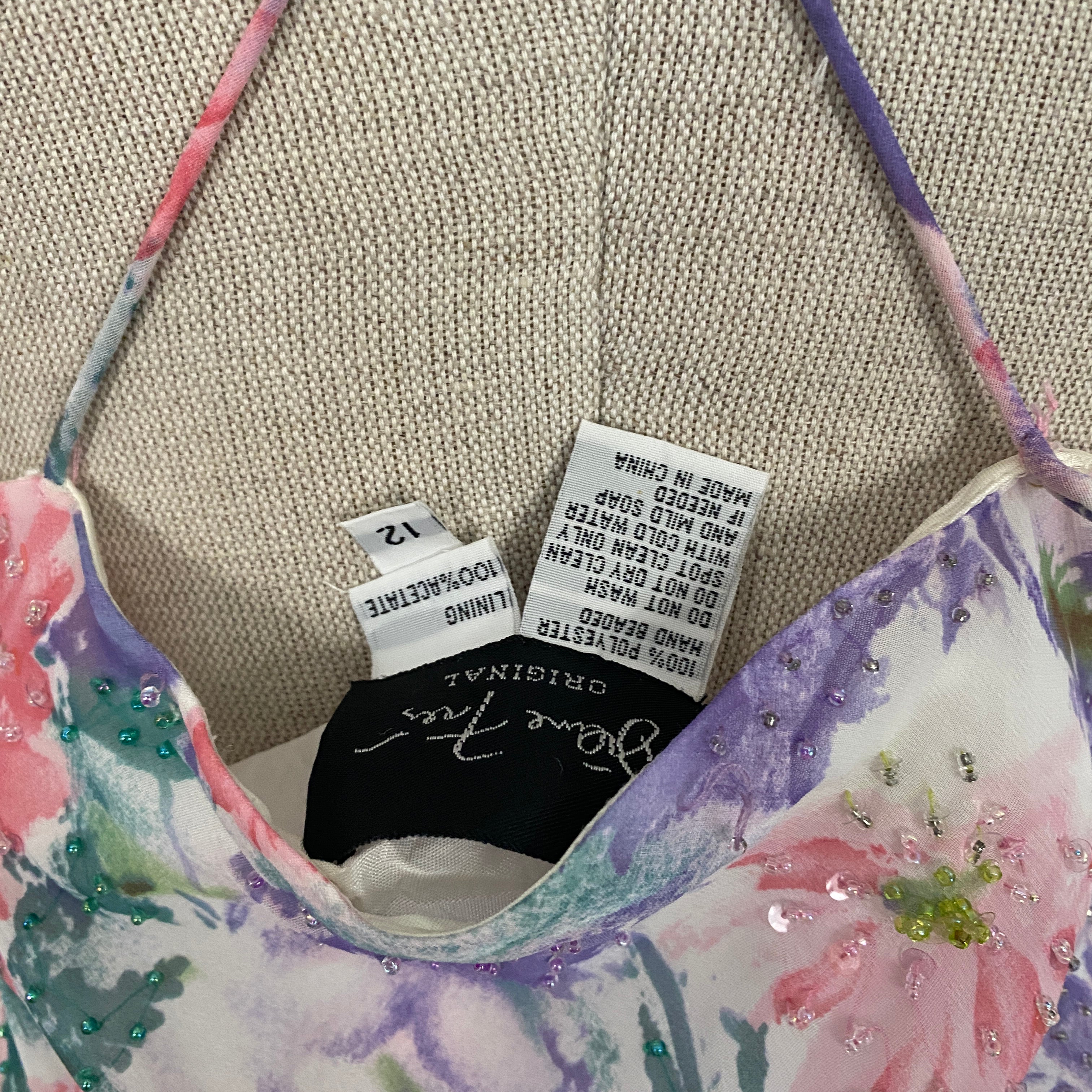 Vintage Embellished Asymmetrical Floral Fairy Dress (L)