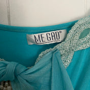 2000s Aqua Chiffon Whimsy Fairy Top (L)