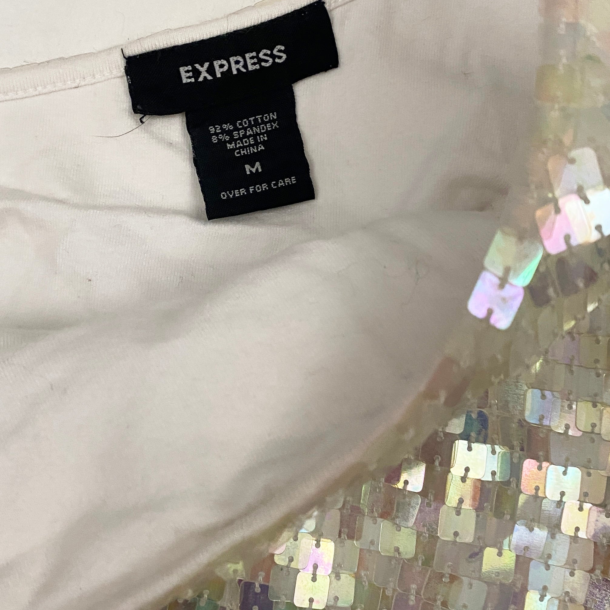 Y2K Sequin One Shoulder Top (M)