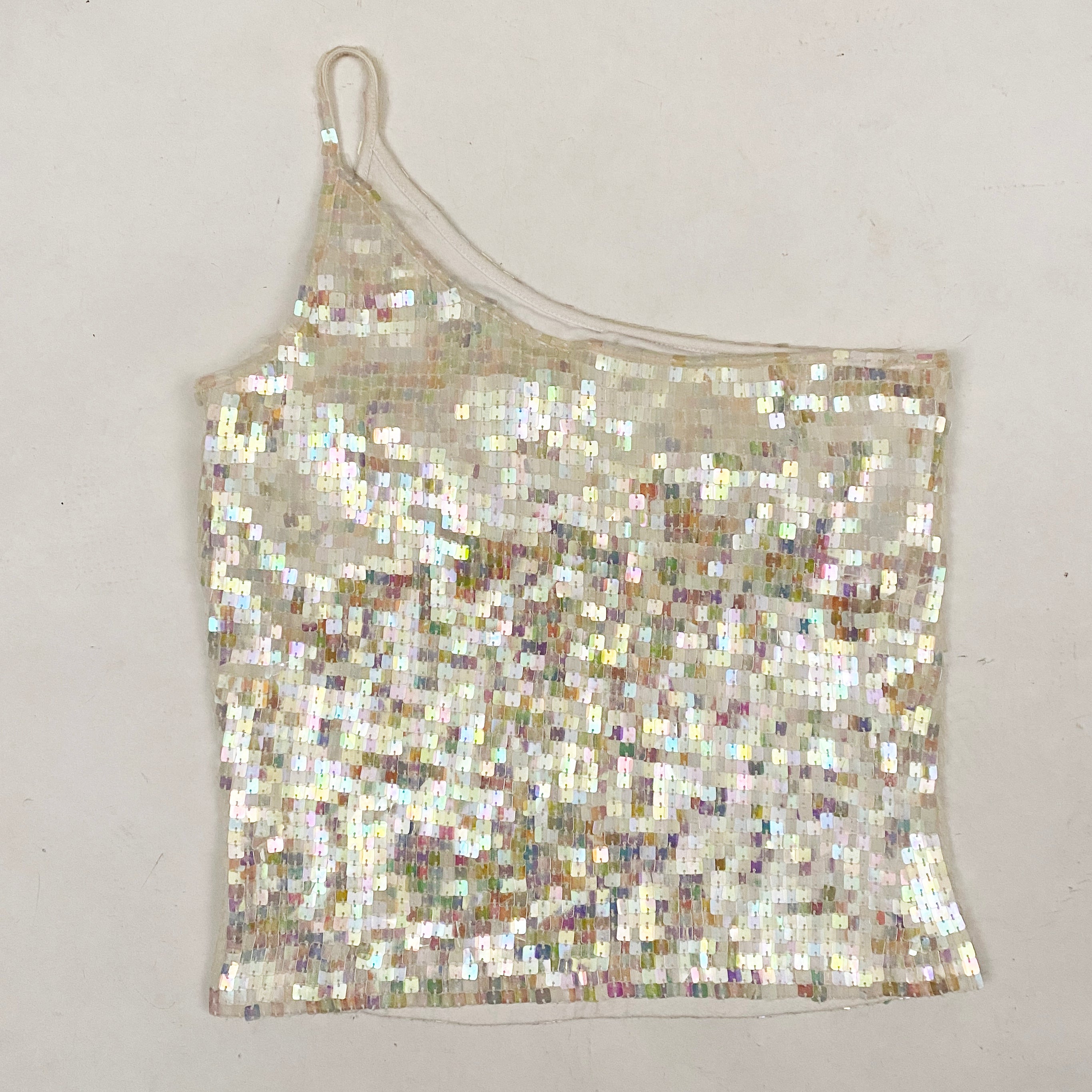 Y2K Sequin One Shoulder Top (M)