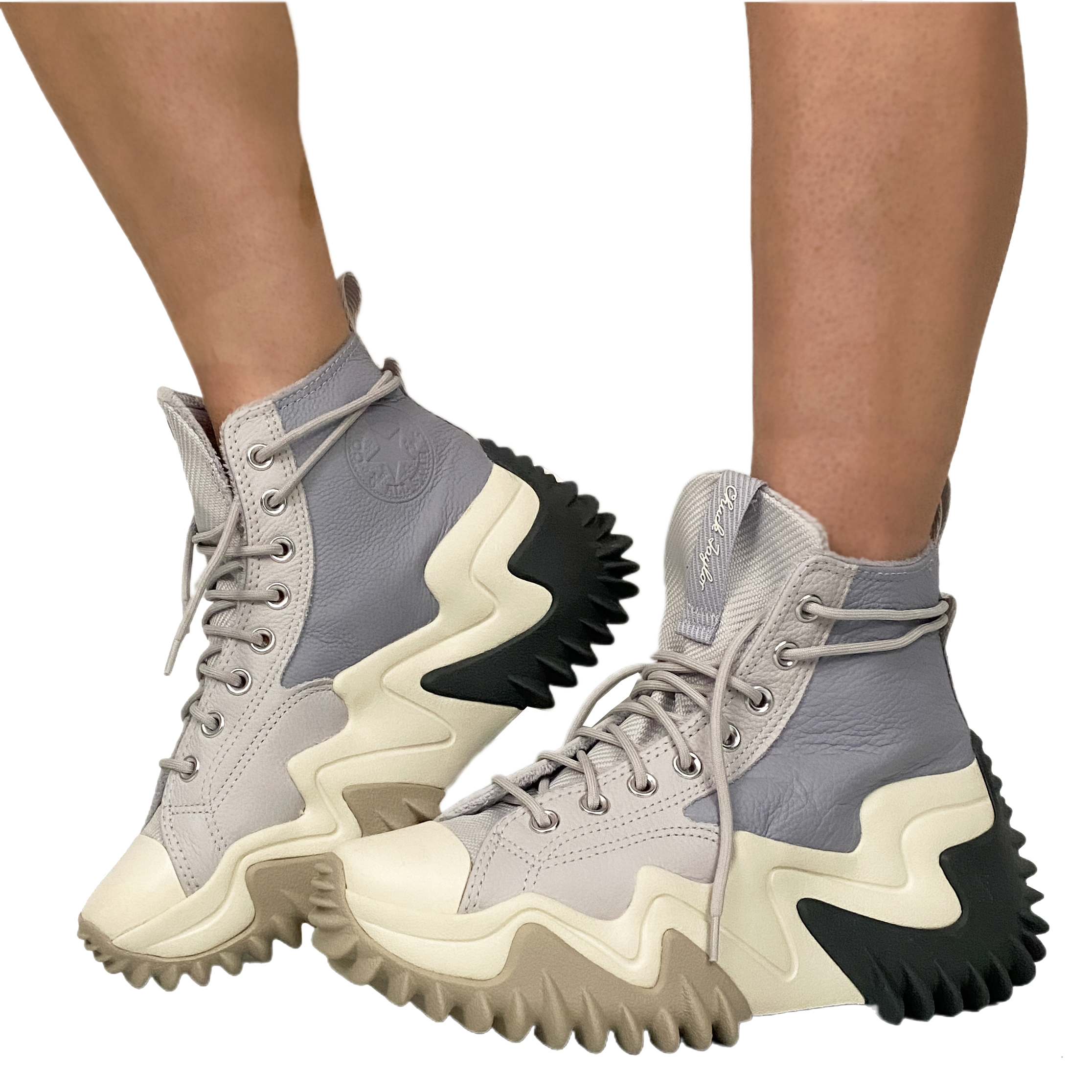 Converse Run Star Gray Leather Platform (9.5)