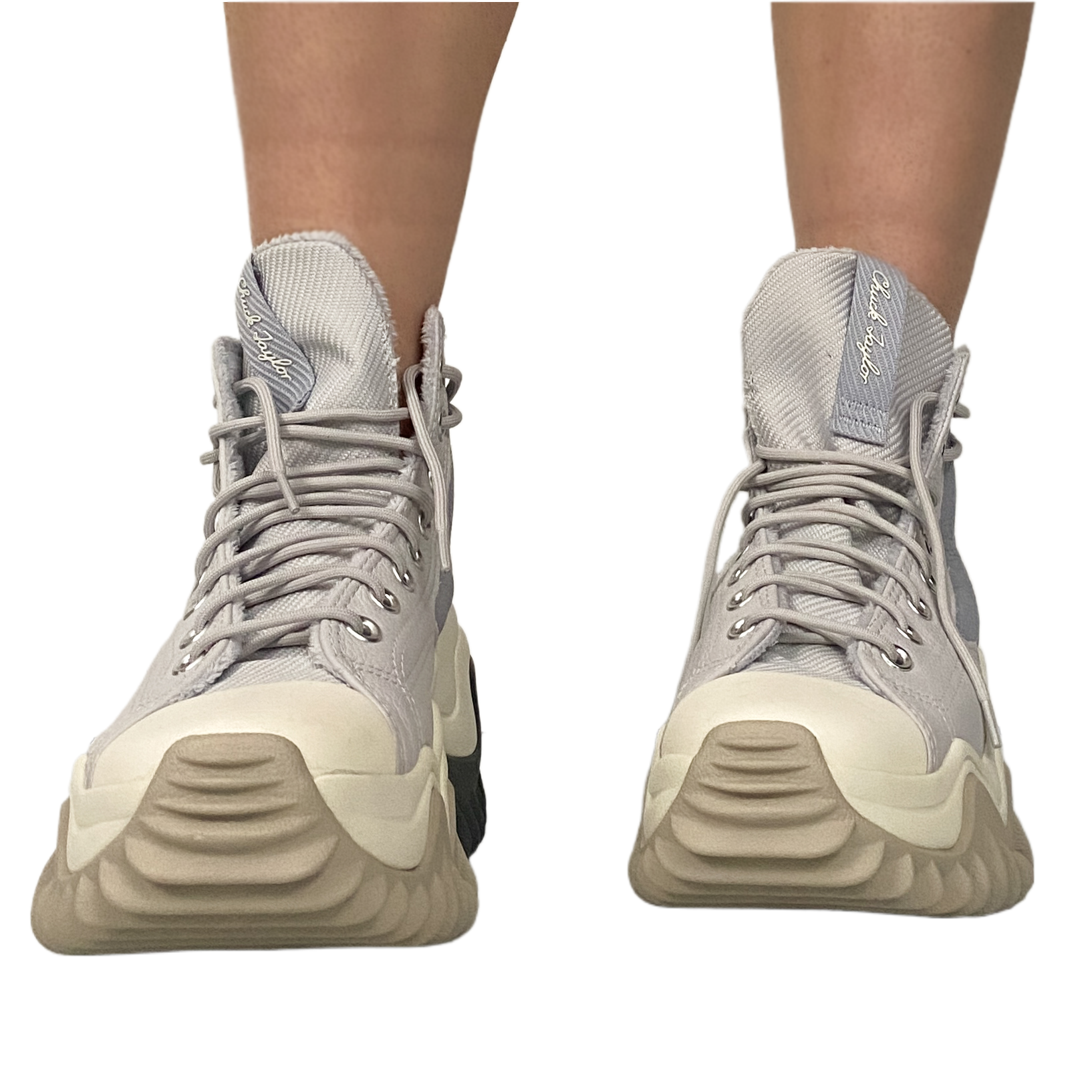 Converse Run Star Gray Leather Platform (9.5)