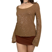 Bronze Shimmer Sequin Knit (M)