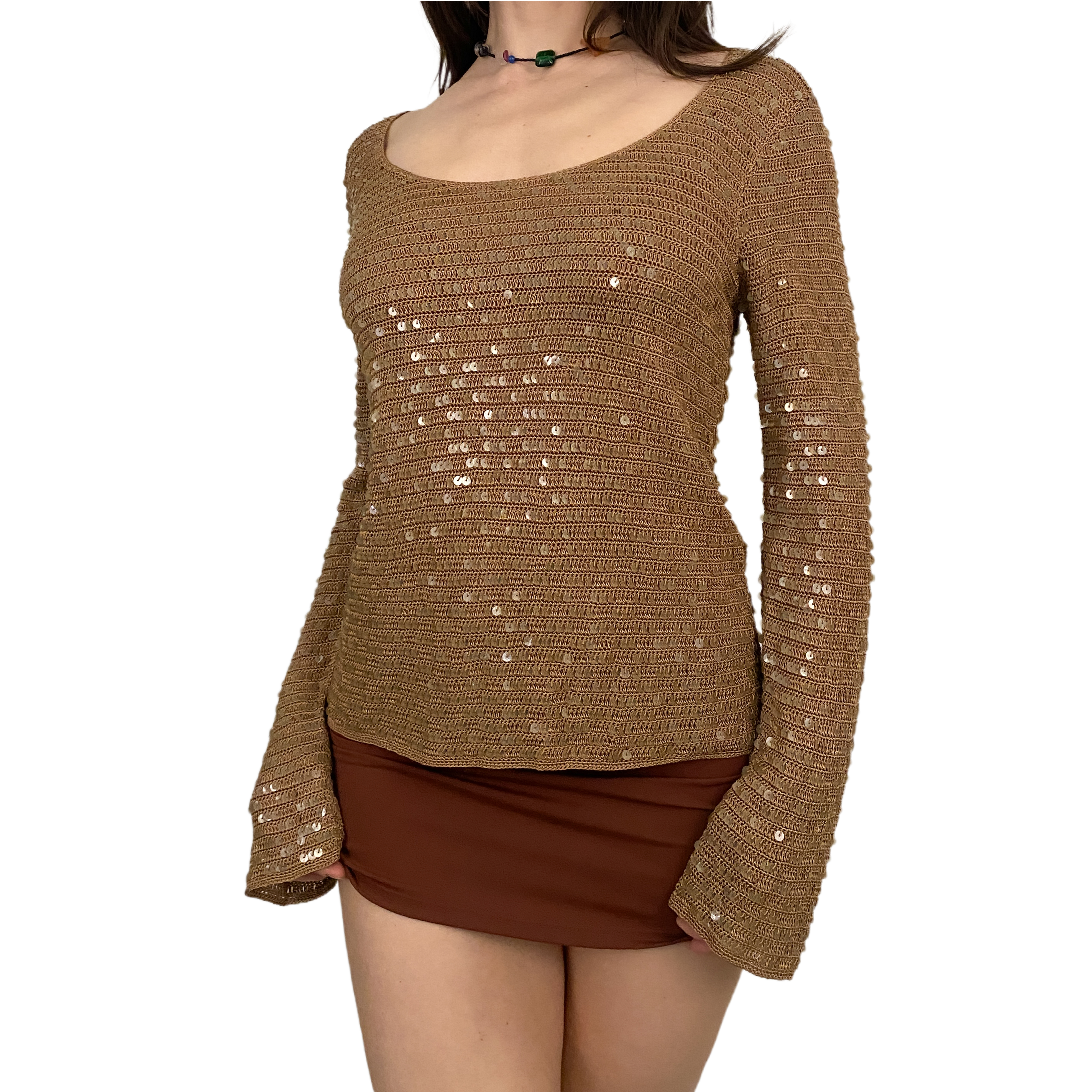 Bronze Shimmer Sequin Knit (M)