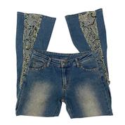 2000s Low - Mid Rise Fairy Embellished Flare Jeans (S)