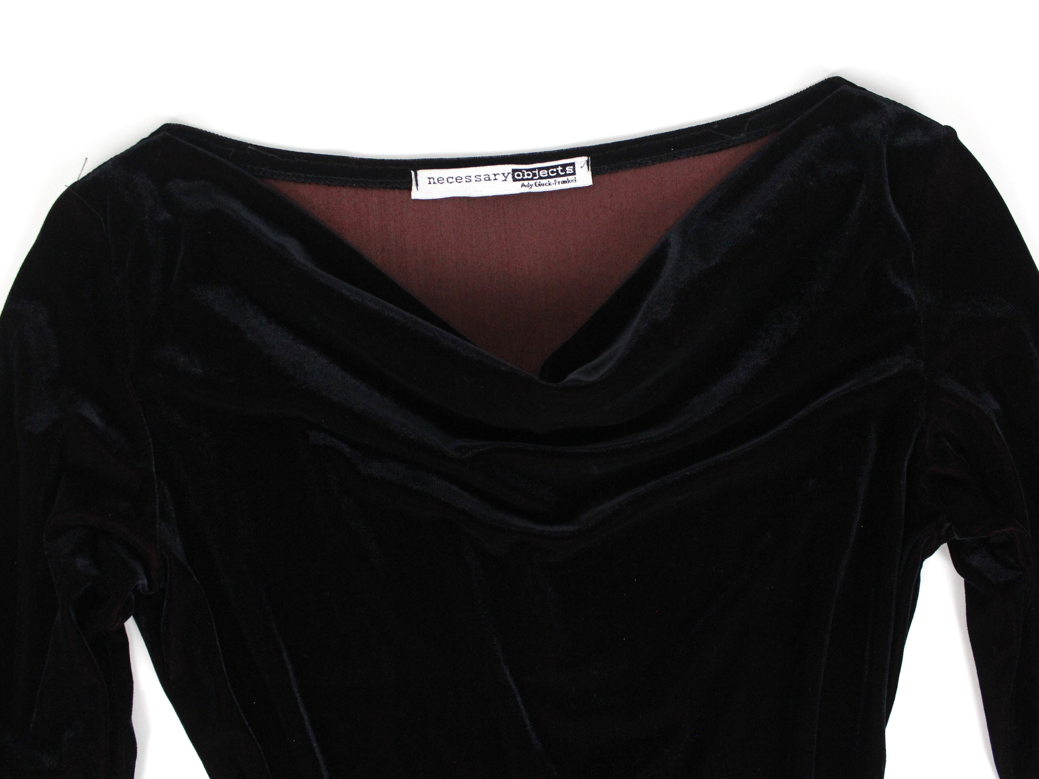 90s Two Tone Velvet Top (S)