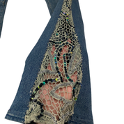 2000s Low - Mid Rise Fairy Embellished Flare Jeans (S)