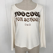 D&G Dolce & Gabbana Too Cool Embellished Long Sleeve Top (S/M)