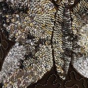 Vintage Brown Embellished Mesh Butterfly Tank Top (XS/S)