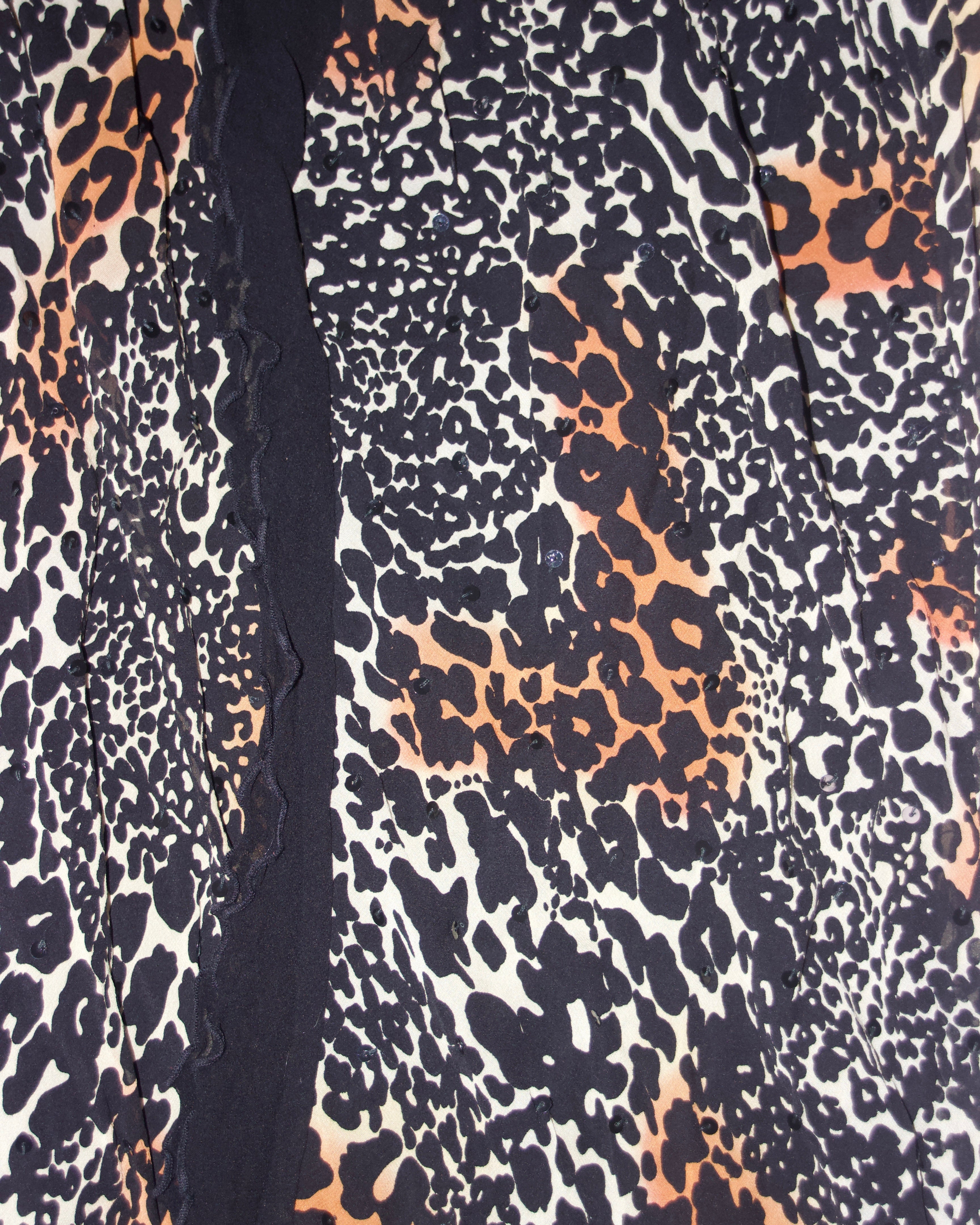 90s Caché Silk Leopard Dress (XS)