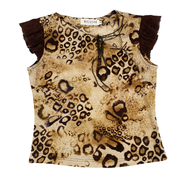 2000s Cheetah Print Lace-Up Top (S/M)