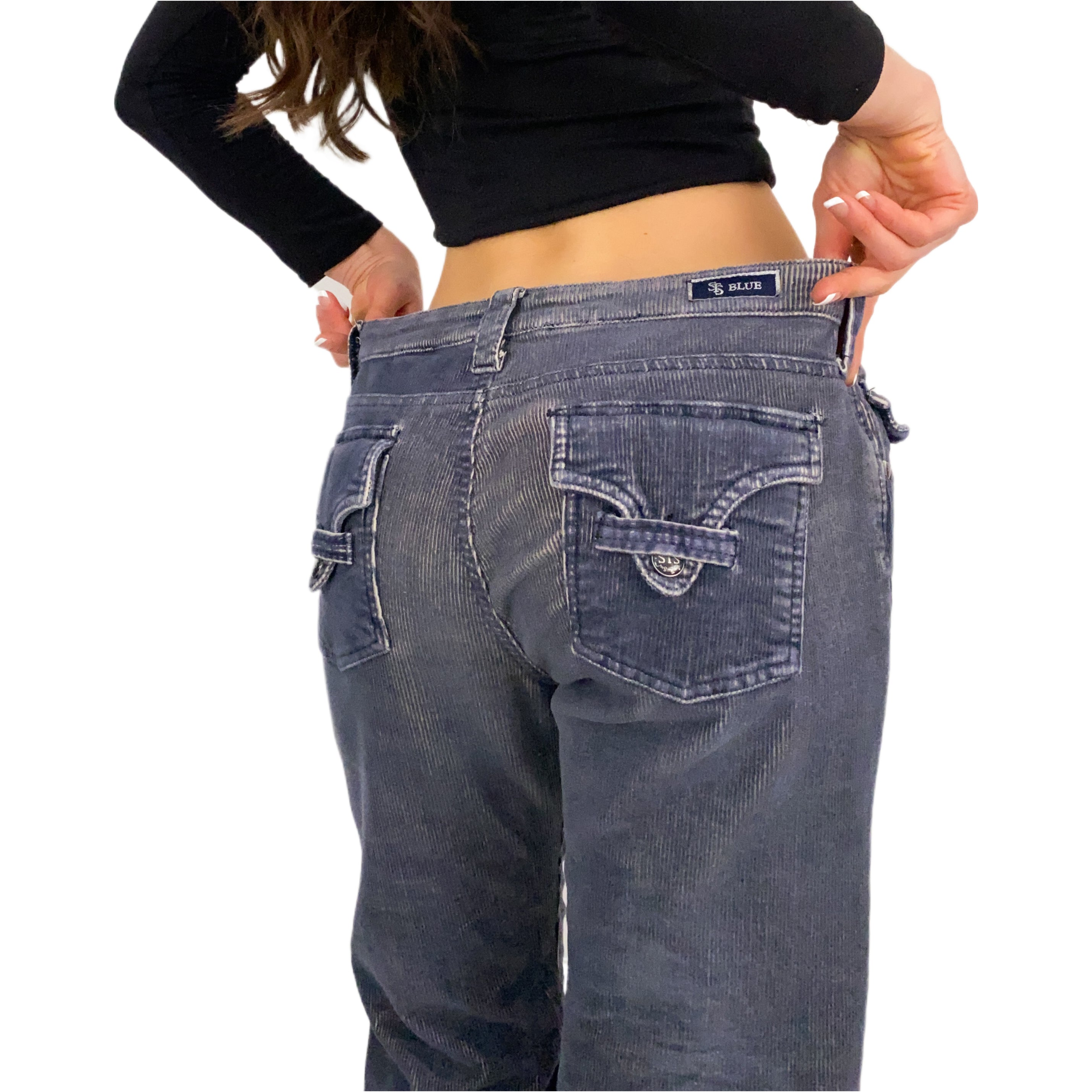 Dusty Blue Corduroy Pants (L)