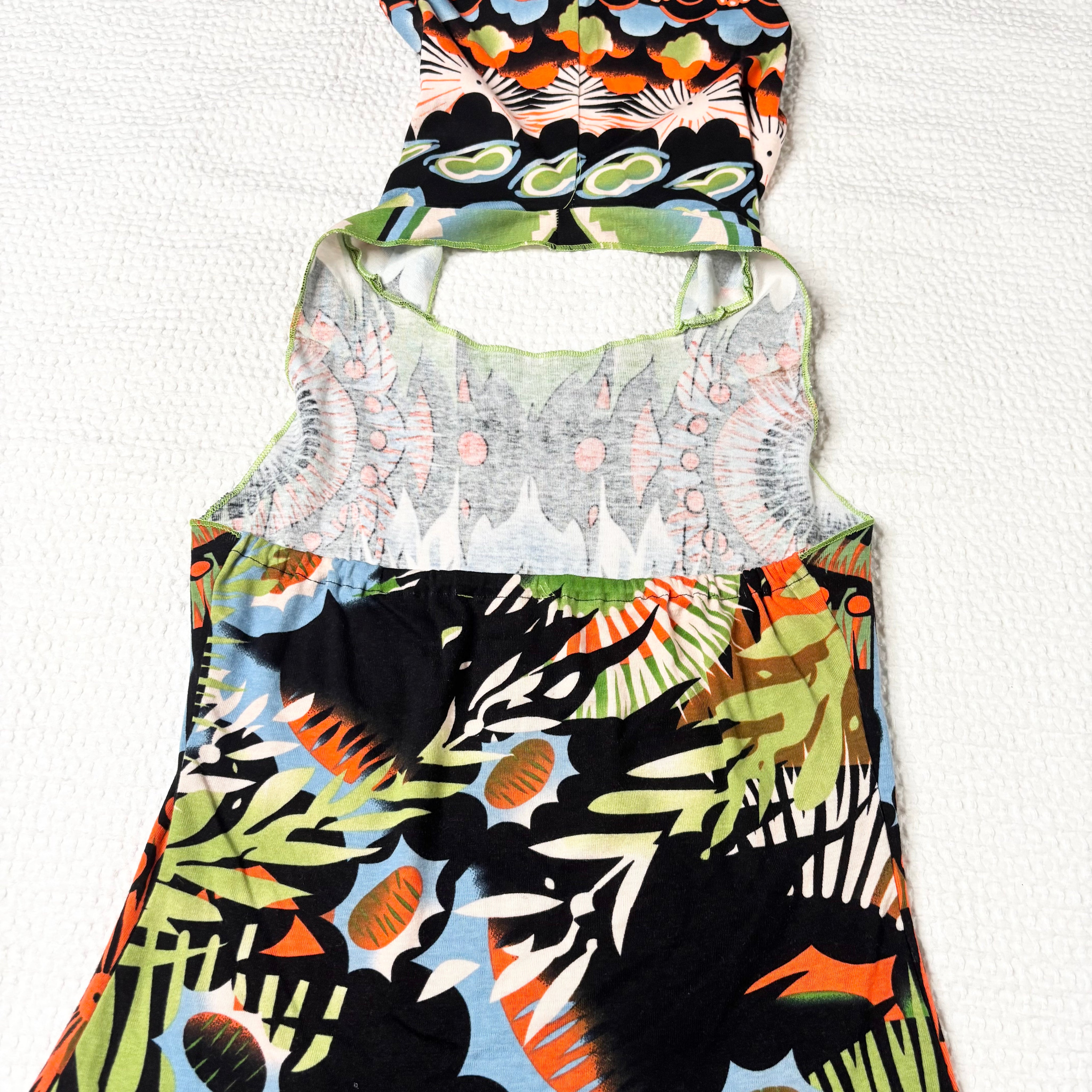 Hayes Graphic Hooded Halter Top (S)