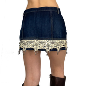 Crochet Embellished Mini Skirt (S)