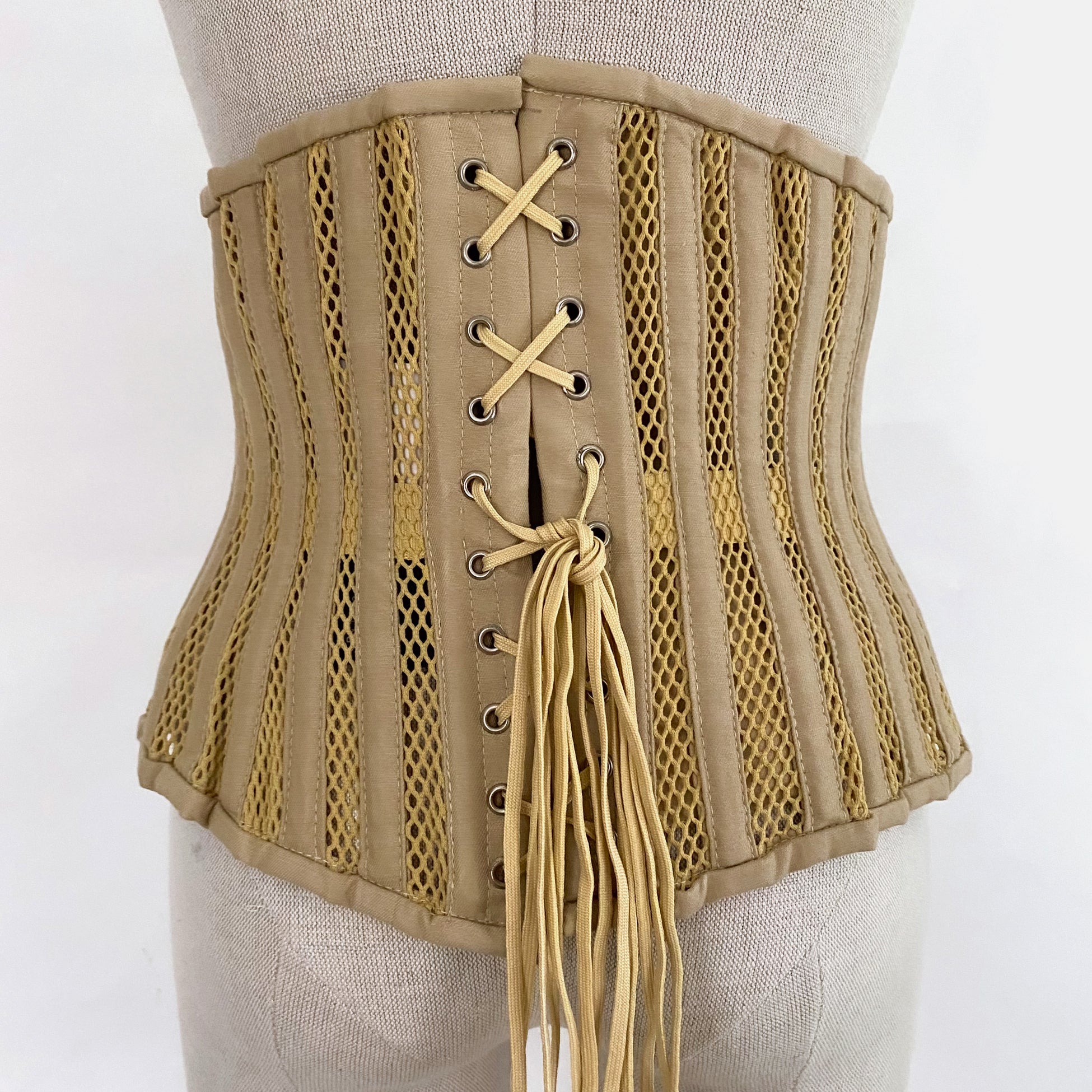 Mesh Lace Up Waist Corset - 32/ XXL