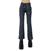 90s Blue Snakeskin Flare Pants (M)
