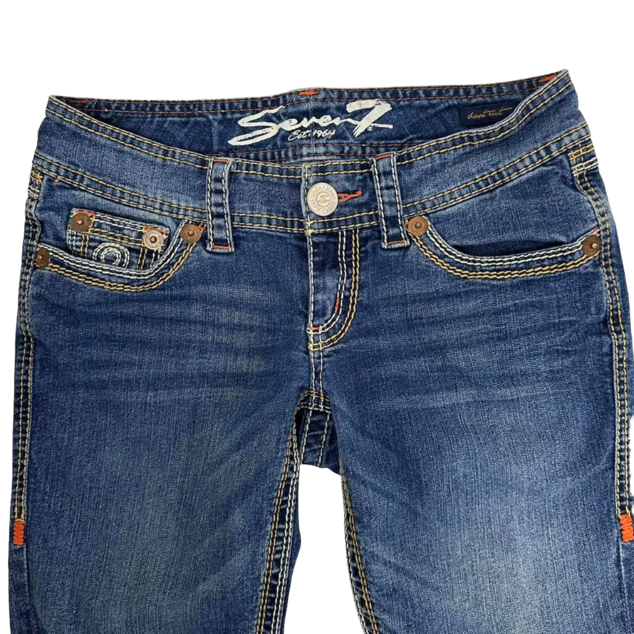 00s Contrast Stitch Bootcut Jeans (S)