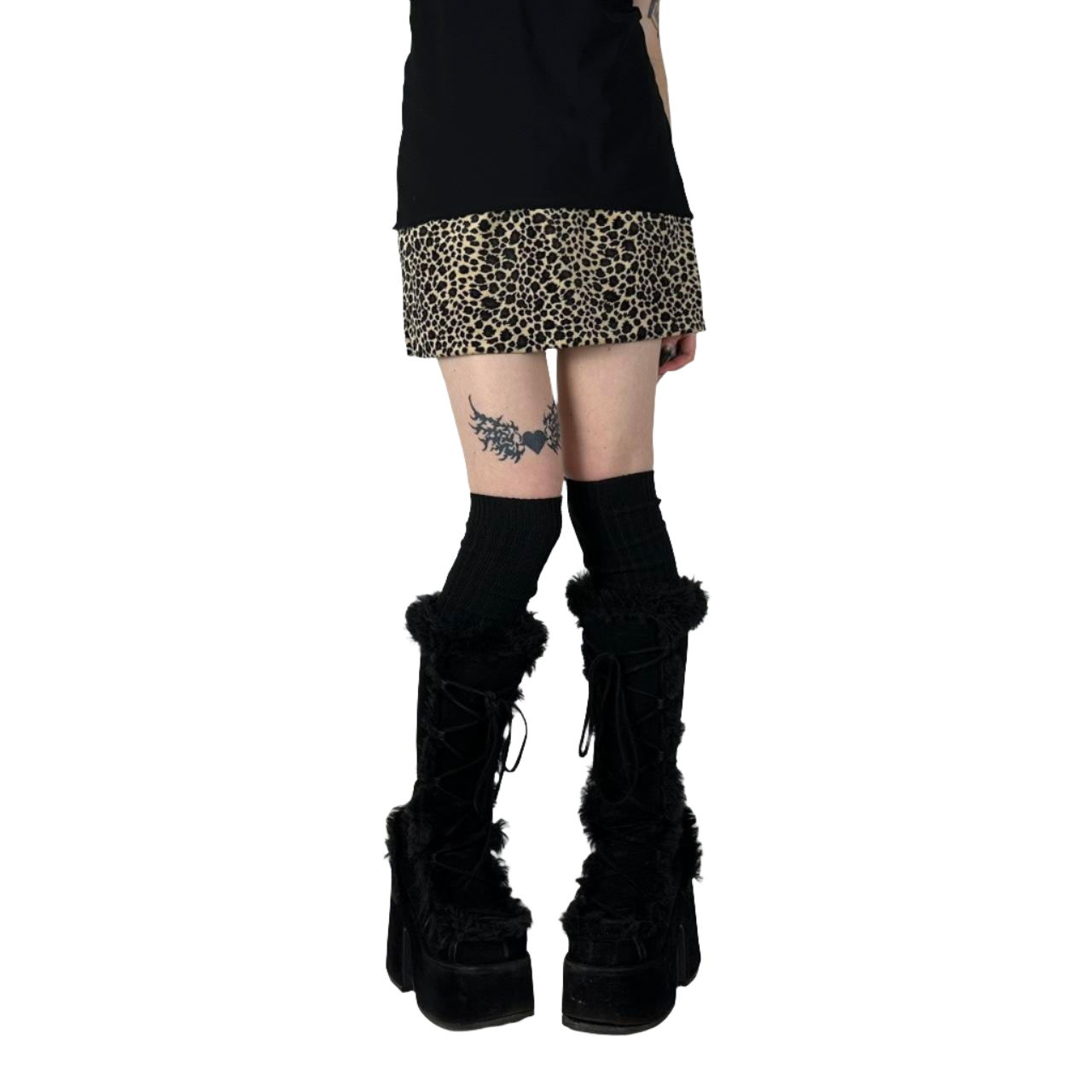 90s Fuzzy Cheetah Mini Skirt (XS)