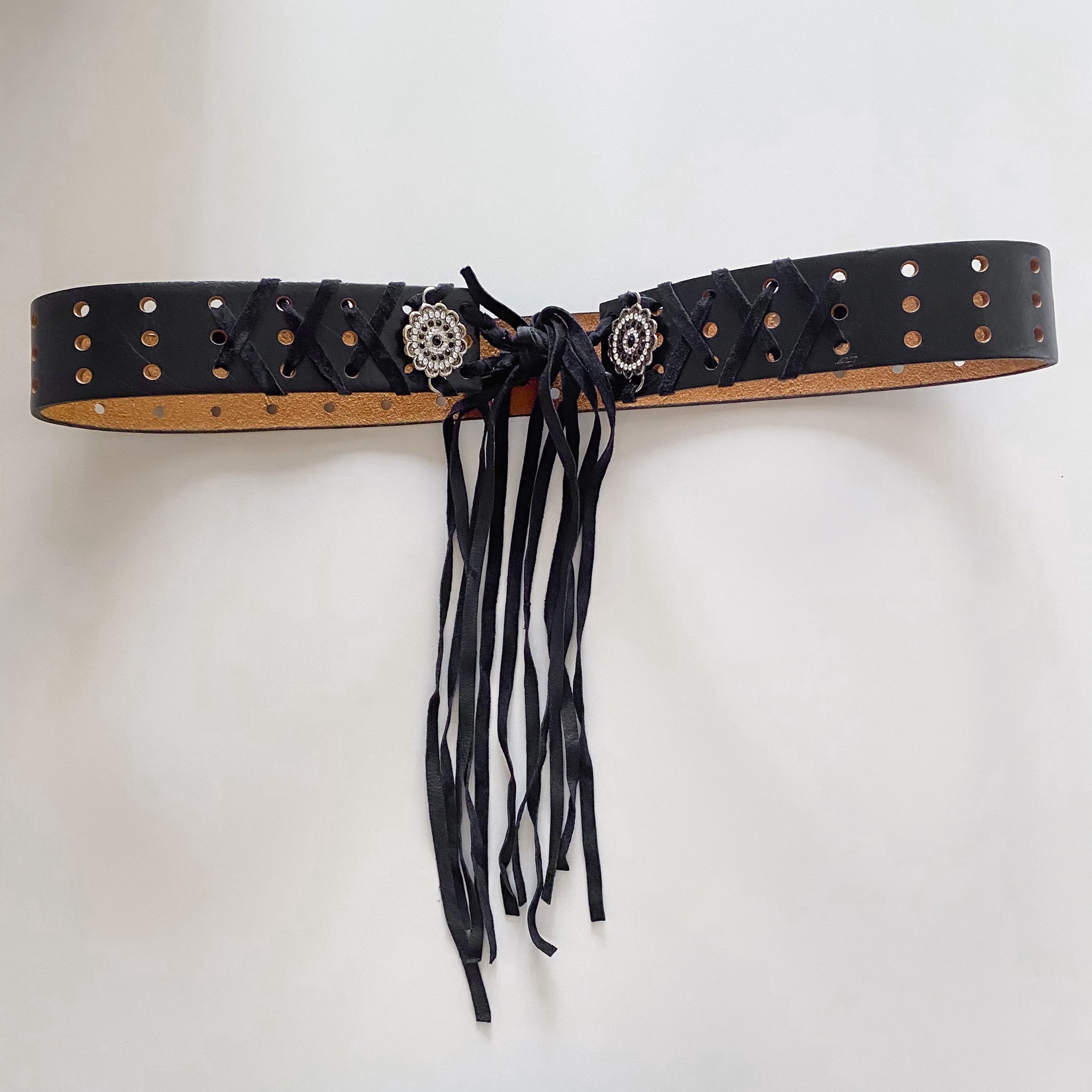 Vintage Fringe Rhinestone Belt - Medium