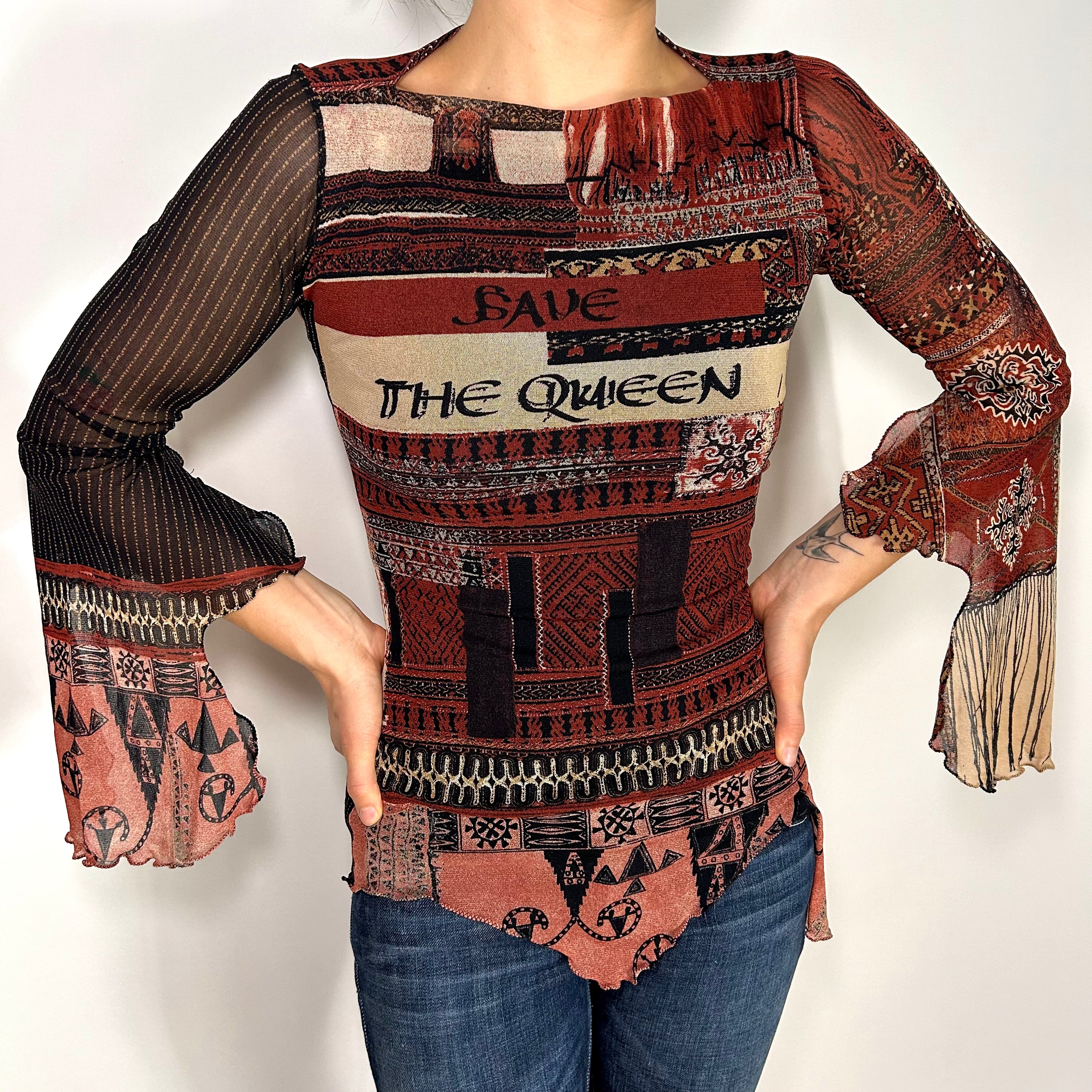 Save The Queen Bell Sleeve Top (S)