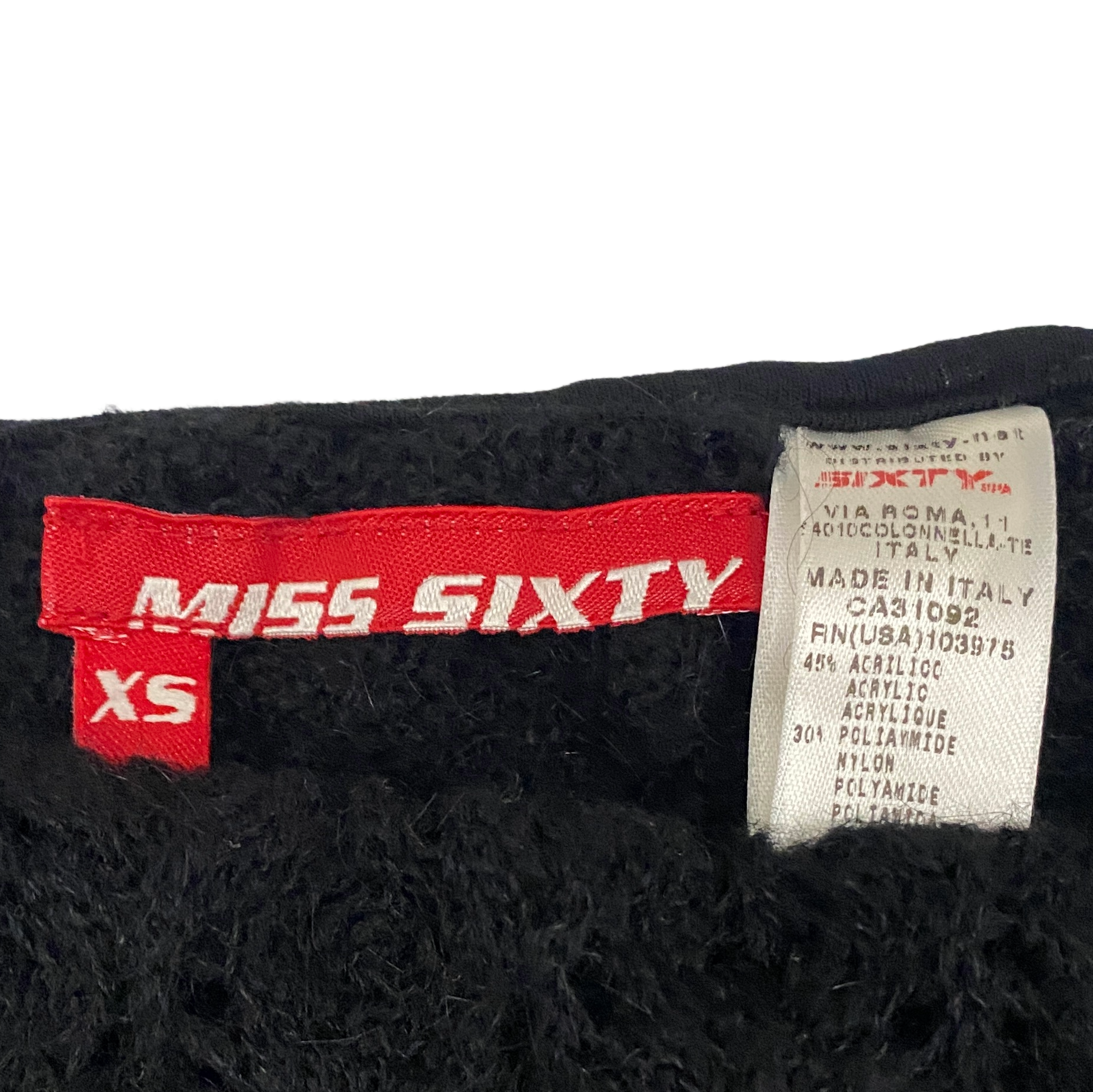 Miss Sixty Black off the Shoulder or Cowl Neck Sweater (XS)